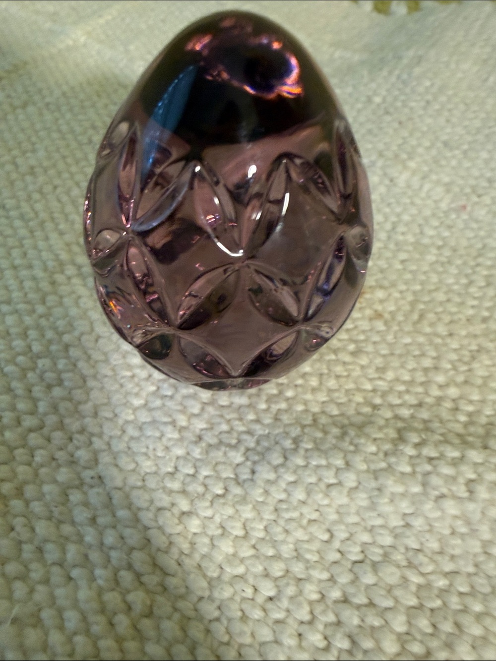 Waterford Crystal Amethyst Lavender Egg Paperweight - Picture 5 of 7